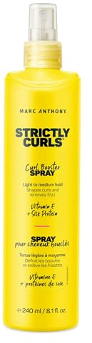 Marc Anthony Curly Hair Spray, Strictly Curls - Curl Booster Removes Frizz, Repels Humidity & Holds Bouncy Curls - Vitamin E & Hydrolyzed Silk Hairspray Add Bounce & Volume - 8.1 Fl Oz