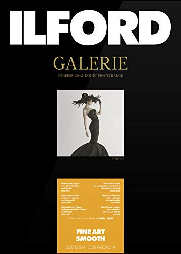 ILFORD GALERIE FineArt Smooth 200 gsm 5 x 7 Pulgadas - 127 mm x 178 mm 50 Hojas