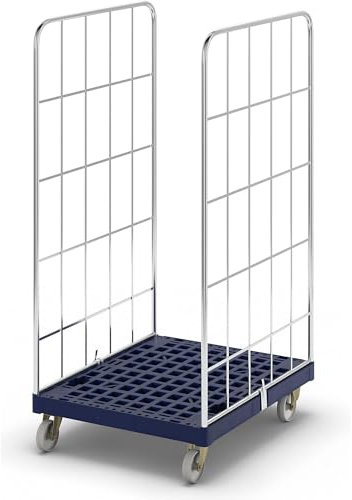 kaiserkraft | Rollbehälter mit Kunststoff-Rollplatte | 2-seitig | BxT 682 x 815 mm | Nutzhöhe 1460 mm