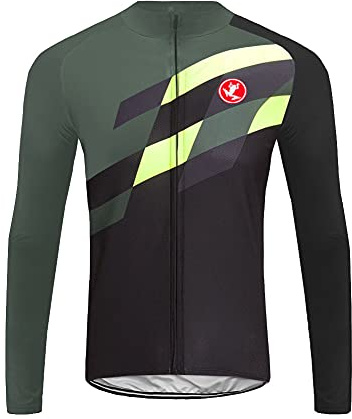 UGLY FROG Herren Fahrradbekleidung Set Langarm Fleece mit Kapuze Radjacke + Fahrradhose XS - 4XL
