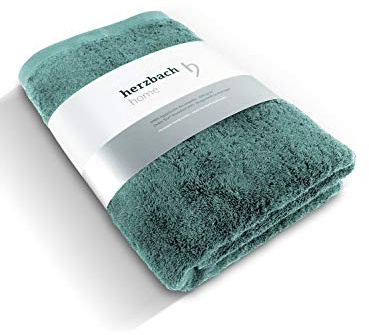 herzbach home Handtuch Pura Duschtuch 70x140 cm 100% Baumwolle | extra weich und saugstark, langlebig und pflegeleicht, mit Aufhänger, gehobene Gramatur 550 gsm, Hergestellt in Porugal