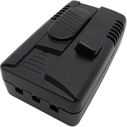 LED Fußdimmer Dimmer mit 2 Ausgängen (Dimmer + Lichtschalter) stufenlos dimmbar für dimmbare LED Leuchtmittel Dimmschalter Schnur-Zwischendimmer geräuschlos (Fußdimmer 2x Ausgänge)