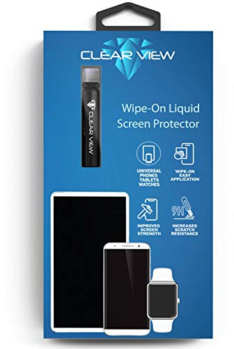 CLEARVIEW Liquid Glass Screen Protector for All Smartphones Tablets and Watches Wipe On Nano Protection for Up To 4 Devices - Bottle