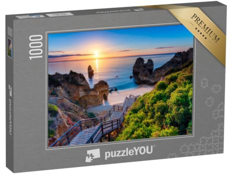 puzzleYOU: Puzzle 1000 Teile „Weg zum Camilo Strand an der Algarve, Portugal“ – aus der Puzzle-Kollektion Sommer, Portugal
