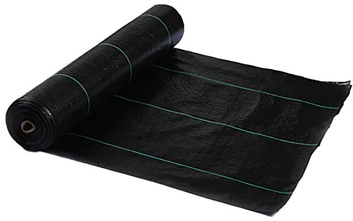 WAHHWF Malla Antihierbas 40cm de Ancho Rollo de Tela de Barrera contra malezas, para Paisaje de arboles de Huerta, 10m-200m de Largo Tarea Pesada Estera de jardinería de Bloques de malezas, Negro