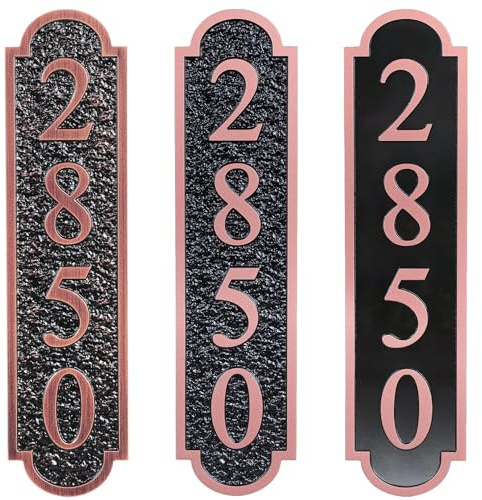 Numero civico personalizzato in metallo, acrilico, 7,6 x 30,5 cm, cartello personalizzato per casa/strada/cammino/portalettere, argento classico, vintage, ottone antico, regalo per inaugurazione casa