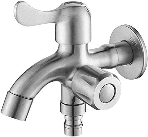 Rubinetto da giardino Rubinetto per acqua Lavabo a muro Lavello da cucina Lavatrice Miscelatore Mop Piscina Uno su due Lavello da bagno da giardino in acciaio acceso decorate