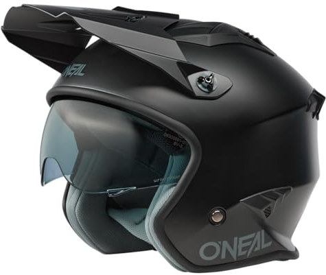O'NEAL | Motorradhelm | Enduro Adventure Street | ABS-Schale, integrierte Sonnenblende | Volt Helmet SOLID V.24 | Erwachsene | Schwarz | Größe XL