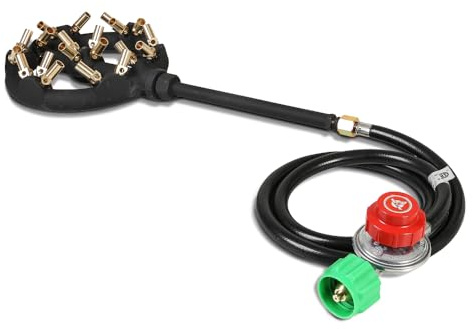 Concord Cast Iron Jet Burner Single Propane Outdoor Burner Head Assembly with Brass Flame Tips (Jet 20)