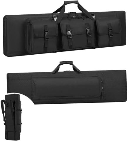 WPJBDS Taktische Waffentasche Gepolsterte Gewehrkoffer, 93cm/108cm/123cm Gewehrtasche für 2 langwaffen,Waffentasche für langwaffen,Taktischer Gewehrrucksack Airsoft Waffen Rucksack für Die Jagd