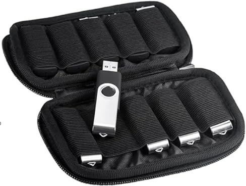 INHEMING Estuche organizador para unidad USB, funda para unidad flash USB, organizador de accesorios electrónicos, caja de almacenamiento, para 10 memorias USB/memoria USB