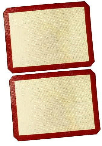 OUNONA 2pcs Silicone Baking Mat Nonstick Reusable Dough Rolling Mats Baking Supply for Kitchen