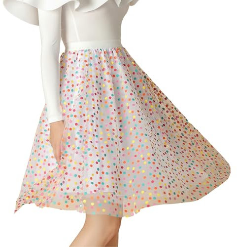 Tüllrock Damen Mit Pailletten Sternen - Adult Teen Tütü Retro 80er Party Asymmetrisch Plissiert Elastisch Hohe Taille Geschichtet Tutu - Casual Cocktail Party A-Linie Mesh Midi