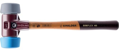 HALDER - Schonhammer, 50:40, TPE-soft/TPE-mid; mit Tempergussgehäuse und hochwertigem Holzstiel | D=50 mm | 3013.051