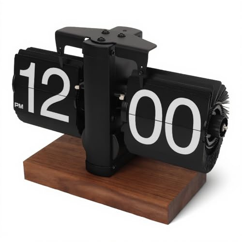 Vvikizy Orologio Vintage Ribaltabile con Regolazione della Manopola wonenice retro digital flip down clock Numeri Grandi retro style flip desk shelf clock Base Bureau- & kastklokken