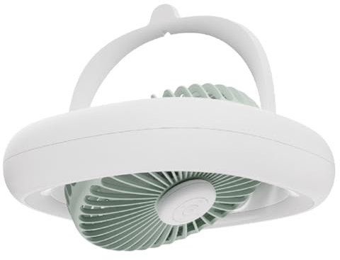 Haztholf Ceiling Fan Remote Controlled Oscillating Fan 7 Inch 4000 mAh 4 Speeds and LED Lamp Warm Light Desk Ceiling Fan USB-A