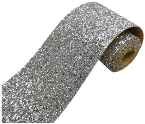 Dostear Autoadesiva Glitterata Argento Bordi Greche Pannelli Adesivi Bordo Adesivo per Pareti Striscia Adesiva Muro Decorativa Greca Adesiva per Parete glitter argento 10 X 200cm