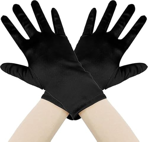 IHLOOTD Handschuhe Halloween Glänzende Metallic Handschuhe 1980er Jahre Cosplay Karneval Kostüm Gloves Opera Look