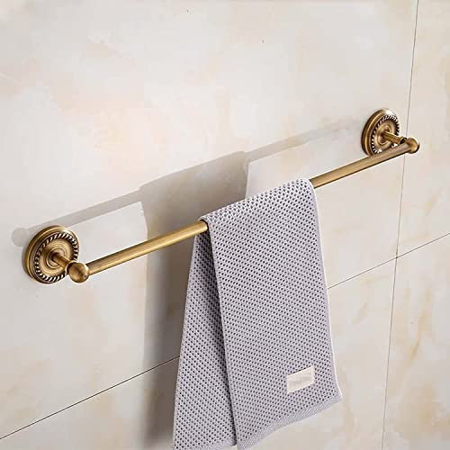 MKAK Wandmontierte Badezimmer Handtuchständer, for Küchenhardware Anhänger Single-Bar Handtuchhalter Messing Antike Handtuchleiste Bad Handtuchstange(40cm)