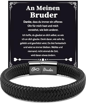 VU100 Ich Liebe Dich Geschenke für Männer Sohn/Papa/Bruder Herrenarmband | Lederarmband Herren mit Gravur Geburtstag Weihnachten Geschenk für Ihn Freund Ehemann Jungen, Valentinstag Jahrestag Geschenk