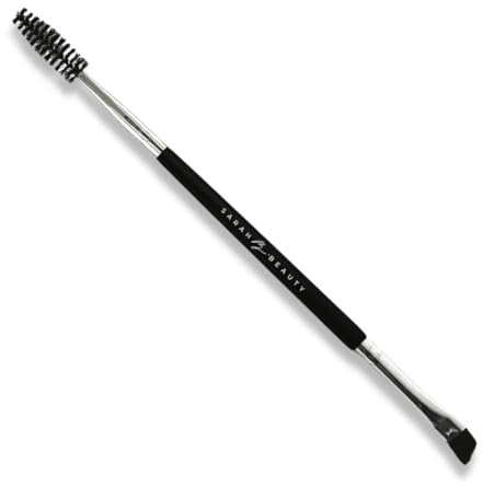 SARAH B. BEAUTY Pennello per cipria a doppia estremità con bobina, perfetto per modellare e applicare la cipria in polvere, strumento versatile e facile da usare per sopracciglia naturali e definite,