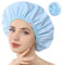 Years Calm Duschhauben für Damen, wiederverwendbar, wasserdicht, Muster und einfarbig, zweilagiges Design für zweilagiges Nutzen, schützt das Haar in der Dusche, Spa, Kochen, Reinigen und Reisen (Blau