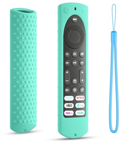 15,7 cm (6,2 Zoll) Silikonhülle, kompatibel mit Fire TV Stick 4K Max Toshiba/Insignia Smart TV Fernbedienung (inklusive Insignia Smart TVs/Toshiba FireTV mit 6 Shortcut-Tasten-Fernbedienung) (Mint)