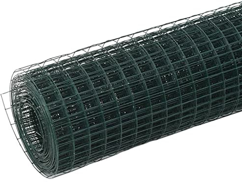 Clôture métallique en acier avec revêtement en PVC - 25 x 1,5 m - Vert - Clôture de jardin durable pour la maison et le jardin - Protection contre la rouille, brise-vue et sécurité pour animaux de