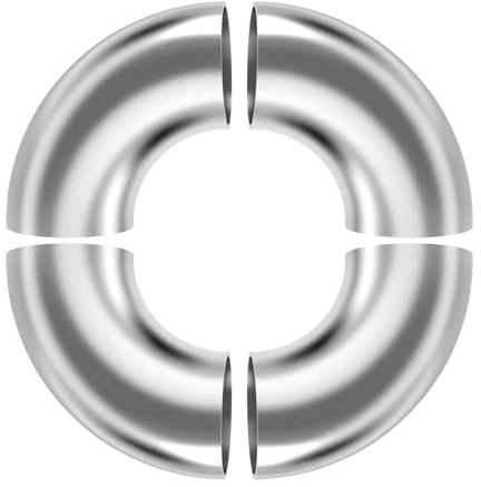 4 pezzi arco in acciaio inox 90 gradi 63 mm OD tubo di scarico arco per collettore di scarico automobilistico, corrimano per scale, sistema di scarico