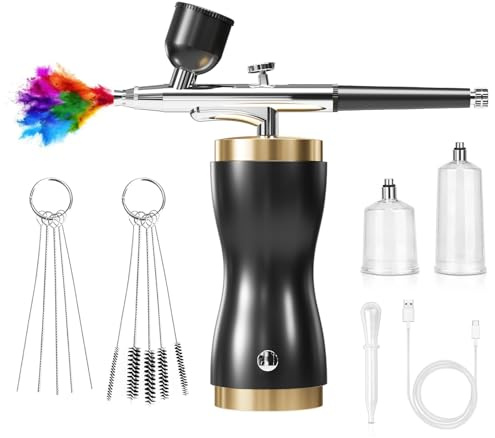 Pulverizador eléctrico ajustable con agarre ergonómico adecuado para artistas, aficionados, pintura profesional, manualidades, herramienta de pulverización artística para acrílico y acuarela