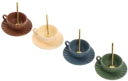 SUPVOX 4 Juegos decoración de Escena en Miniatura Utensilios de Cocina de Juguete Taza de té en Miniatura