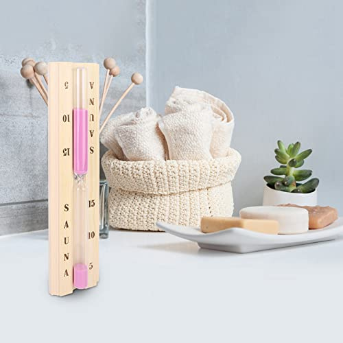 lyrlody Sauna en Bois Horloge de Sablier Chronomètre Chronomètre 15 Minutes SAUNAGE SPA MOUR MUR ACCESSOIRE