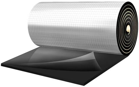 Aluminum foil Insulation Pads, soundproofing membranes are Highly Abrasion Resistant, Waterproof and Flame Retardant with a Strong Adhesive Backing for Durability.(1*3m/3.2*9.8ft,25MM(THK))