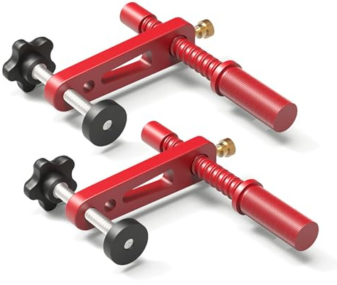 Sxhlseller Ensemble de Pinces pour Chien D'établi 20 Mm, Pince de Maintien pour le Travail du Bois en Alliage D'aluminium pour Table MFT, Gabarit de Pression Réglable avec Broches de
