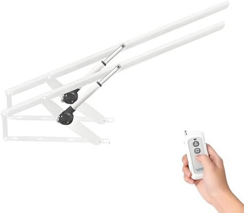 Meccanismo di sollevamento elettrico per letto Smart Home 2 pezzi, asta di sollevamento per letto pieghevole, con telecomando, capacità di 600 kg, salvaspazio per contenitore, divano White-1.1m