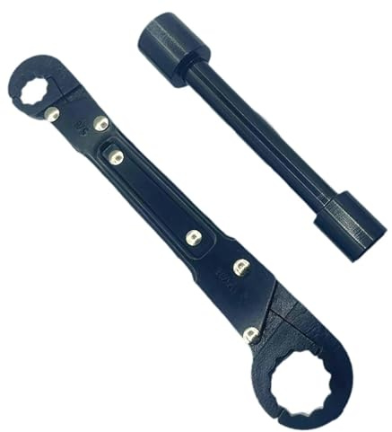 IOIUSKKU Llave inglesa profesional de doble cabezal de calidad para tareas fontanería en baños y cocinas. Incluye kit profesional para desmontar fregaderos cocina.