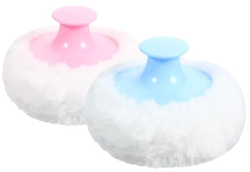 Babypflege Puderquaste 2 Stück 8cm Pp Plüsch, Weich | Babypuder und Zarte Haut, Elternhaushalt und Pflege, in Hellblau Plus Hellrosa