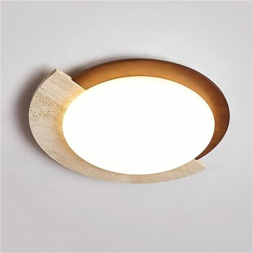 Plafoniere in legno acrilico, moderne lampade da soffitto a LED con montaggio a filo, pietra naturale, dimmerabili a 3 colori, vicine alla plafoniera per soggiorno, ingresso, corridoio, camera da lett