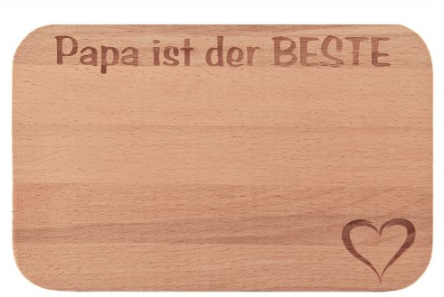 FABRIKSTORES Frühstücksbrettchen Holz, Gravur PAPA ist der BESTE | aus Holz, individuell gravierbar, Geschenkidee zum Geburtstag oder Weihnachten, Küchendeko