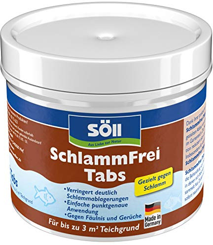 Söll 83334 SchlammFrei Tabs 1 x 3 Tabs - Schlammentferner-Tabletten zum Abbau von organischen Schlamm-Ablagerungen in Gartenteich Fischteich Schwimmteich Koiteich
