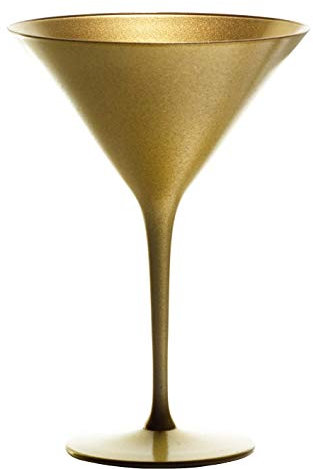 Stölzle Lausitz Copas de Cóctel Elements Oro Set de 6, 240 ml – Copas Elegantes Ideales para Martini & Manhattan – Copas Martini de Cristal Dorado – Apto para Lavavajillas y Resistente a Golpes