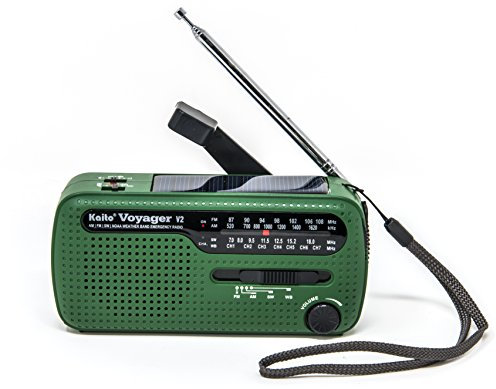 Best NOAA Portable Solar/Hand Crank AM/FM, Shortwave & NOAA Weather Emergency Radio with USB Cell Phone Charger & LED Flashlight (Green)