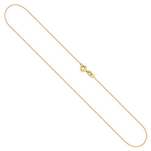 EDELIND Goldkette Damen 333 Echtgold - Ankerkette 0.8 mm Gelbgold 45cm - Feine Halskette mit Geschenkbox