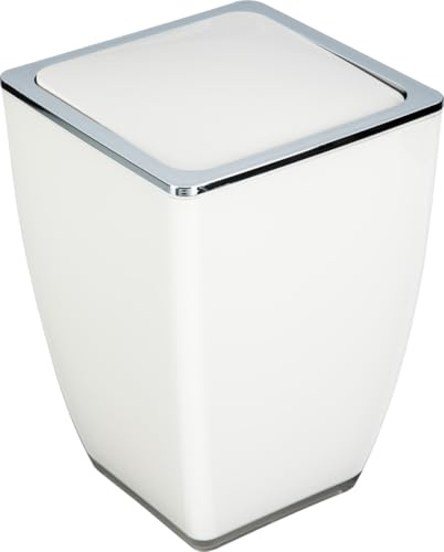 TrendLine Kosmetikeimer Cube 5l Weiß Mülleimer Schwingdeckeleimer Badmülleimer