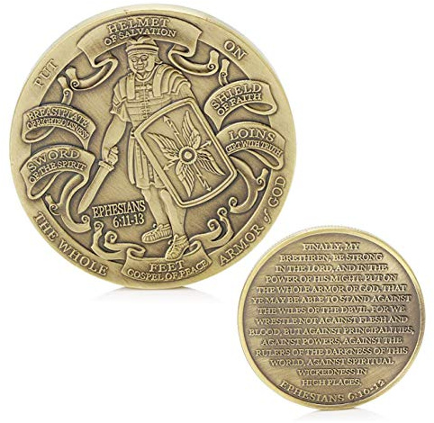 Put On The Full Armor of God Challenge Coins Collectors Medallion