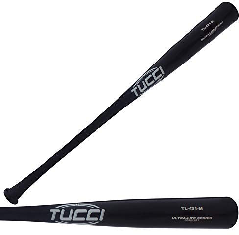 Tucci 421 Ultraleichter traditioneller Jugend-Baseballschläger aus Ahornholz, schwarz/schwarz, 76,2 cm (30 Zoll)