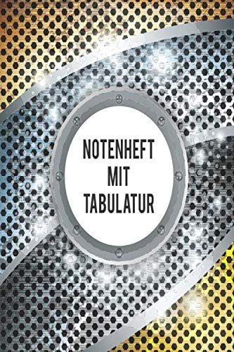 NOTENHEFT mit TABULATUR: DIN A5 Quer für Anfänger und Fortgeschrittene / Blanko NotenBlock / Leere Notenzeilen / Notensystem / für die Schule / Komponist / mit Tabulatur