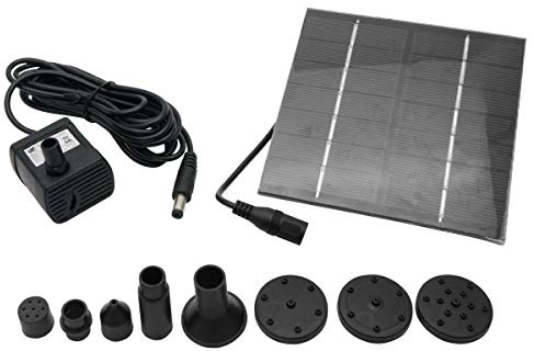 Riloer Pompe de fontaine solaire 7 V 1,2 W 200 l/h Fontaine Exterieure De Jardin Solaire Cascade, Bomba De Agua Solar Para Estanque