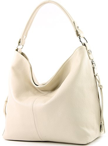 modamoda de T160 Damen Leder Schultertasche Groß, handmade in Italy