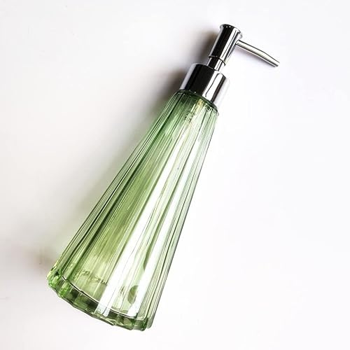 Distributeur Savon Liquide en Verre 300 ml Distributeur Liquide Rechargeable en Verre Détergent Distributeur Détergent à Vaisselle pour Savon Lotion Aromathérapie Lotions Liquides(Transparent)